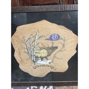 Colorado Elk Hide - Brown Tanned Handpainted! Amy K Miller Framed 28x25